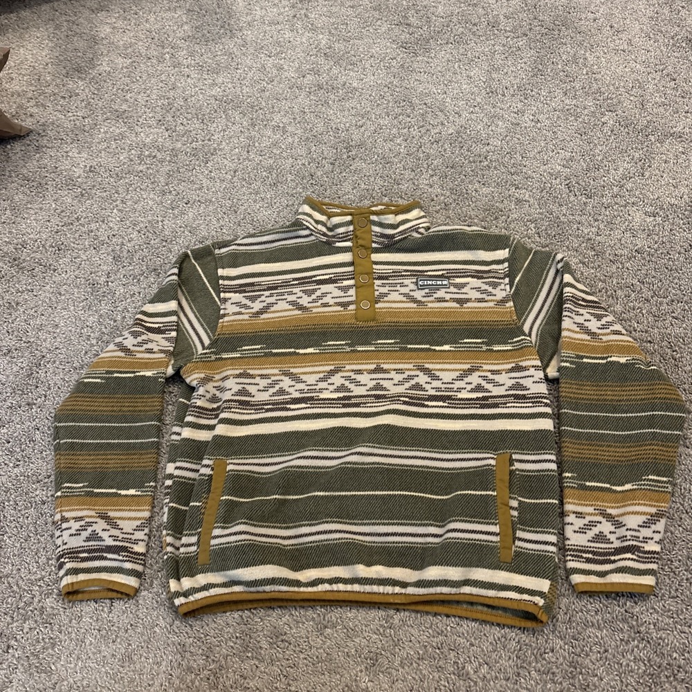 Cinch Youth 2XL (16-18) Aztec 1/4 Snap Fleece Multicolor With Pockets Comfy